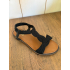 Zwarte sandalen met glitterrand 